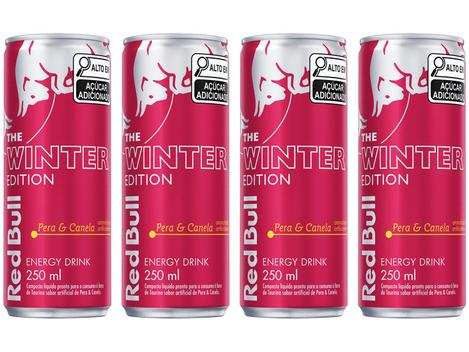 Bebida Energética Red Bull Winter Edition Pera e Canela 250ml 4 Unidades