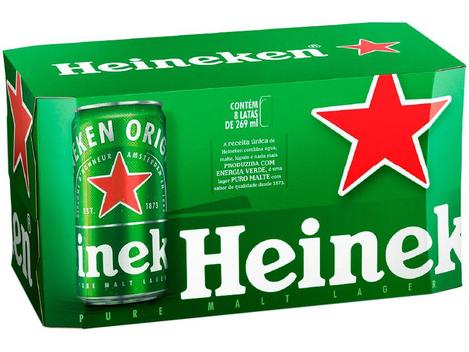 Cerveja Heineken Lager 269ml 8 Unidades