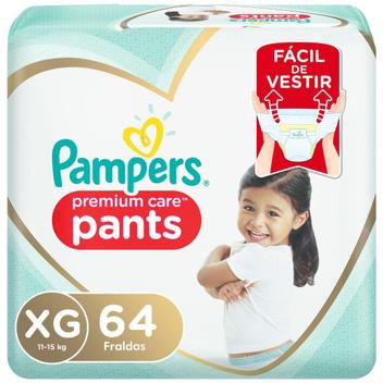 2 Pacotes Fralda Pampers Pants Premium Care Tamanho XG 64 Unidades (Total 128)