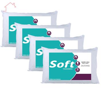 Kit 4 Travesseiro Soft Antialérgico Fibra Siliconada