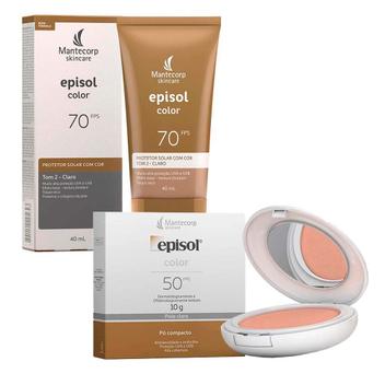Mantecorp Skincare Episol Kit - Pó Compacto FPS50 + Protetor Solar Tom 2 - Claro