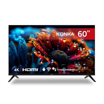 Smart TV Konka LED 60 UHD 4K, Design sem bordas, Google Assistant e Android TV com Bluetooth UDG60QR680LN