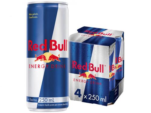 4 Unidades Bebida Energética Red Bull Energy Drink 250ml