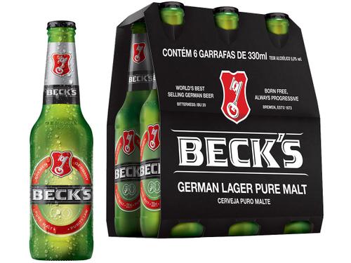Cerveja Becks Bremen Germany Puro Malte Long Neck 330ml - 6 Unidades