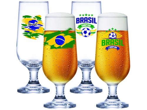 Jogo de Taças para Cerveja de Vidro 310ml 4 Peças Ruvolo Brasil
