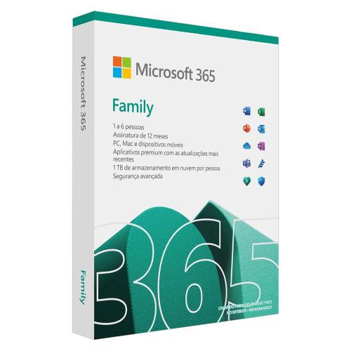 Microsoft 365 Family, Mídia Física, 12 Meses - 6GQ-01543