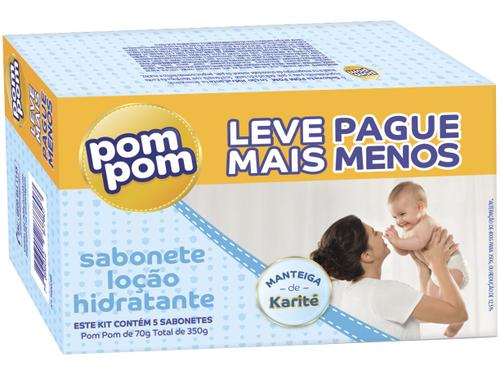 Sabonete Infantil Pom Pom Hidratante 70g - 5 Undiades