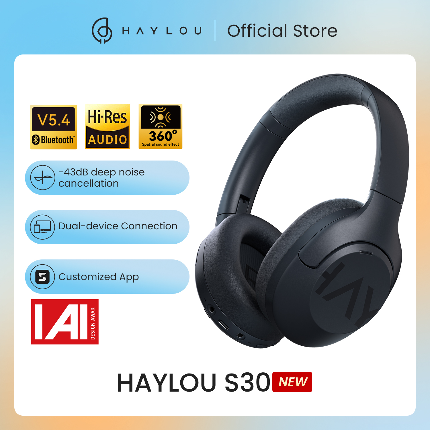 Fone de Ouvido Haylou S30 sem Fio com Bluetooth 5.4