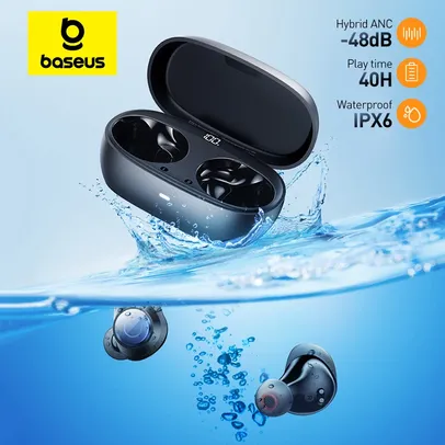 Fone de Ouvido Baseus Bowie MA10 Pro com Cancelamento de ruído, resistente água, Som 3D