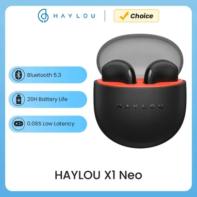 (Taxa Inclusa) Fone Sem fio Haylou X1 Neo tws Bluetooth 5.3, Baixa Latência