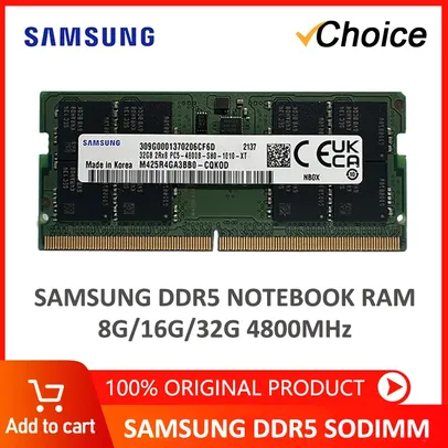 Memoria RAM Samsung DDR5, 8GB 4800MHz, SO DIMM, 288Pin, Dell, Lenovo, Asus, HP, original ALIEXPRESS