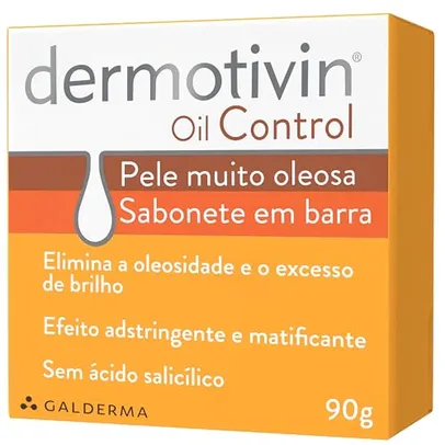 Sabonete facial Dermotivin em barra 90g para pele muito oleosa