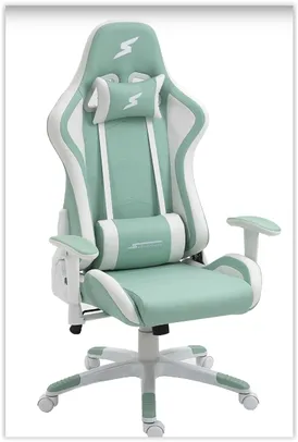Cadeira Gamer SuperFrame Matcha, Reclinável, Verde e Branco