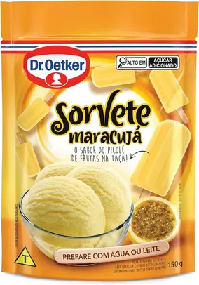 [ PRIME + POR - R$ 3,22 ] Dr. Oetker Sorvete Sabor Maracujá Pó Para Preparo de Sobremesa Consistência Cremosa E Sabor Delicioso 150 G