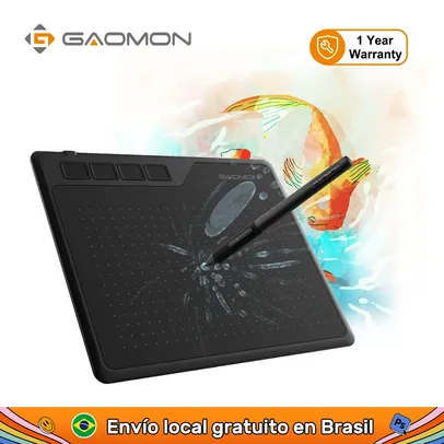 [ Do Brasil ] Mesa Digitalizadora com Caneta Gaomon S620, Tablet para Arte Digital, Escrita e Desenhos, Jogo OSU, 6,5" x 4", 8192 Níveis
