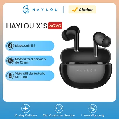 Fones De Ouvido Sem Fio Bluetooth HAYLOU X1S TWS, Bluetooth 5.3 Headset, 12mm