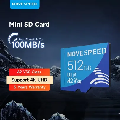 (moedas | taxas inclusas) Cartão Micro SD 400gb MOVESPEED - 100mb/s de Leitura