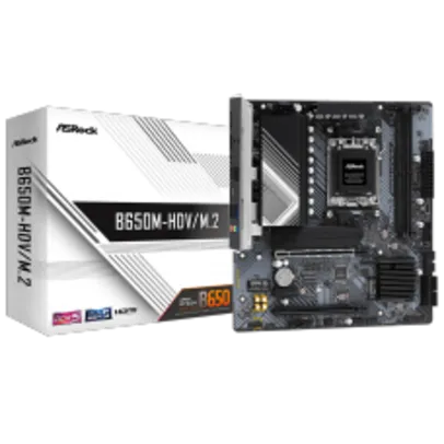 Placa Mãe ASRock B650M-HDV/M.2, Chipset B650, AMD AM5, M-ATX, DDR5, 90-MXBLA0-A0UAYZ