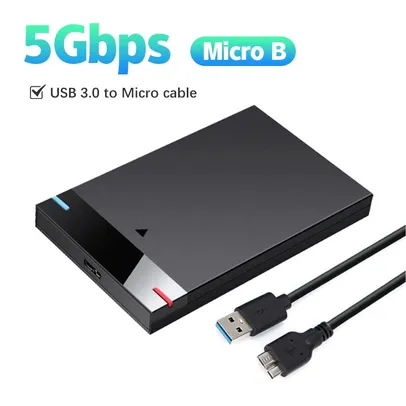 [Moedas] Case externa portátil USB 3.0 5gbps SSD HDD - Aliexpress