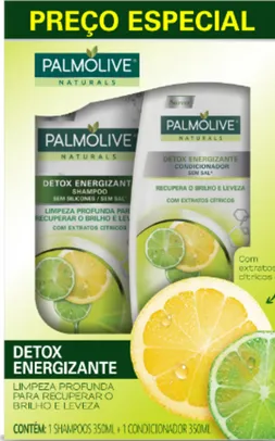 Kit Shampoo e Condicionador Detox Energizante Palmolive Natural 350 ml