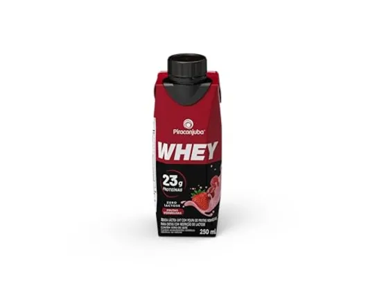(10 Itens) Piracanjuba Whey Zero Lactose, Frutas Vermelhas, 23g de proteína, 250ml