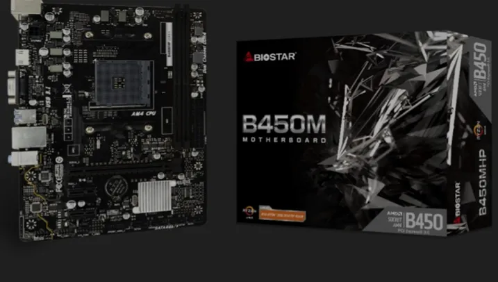 Placa Mãe Biostar B450MHP, Chipset B450, AMD AM4, mATX, DDR4