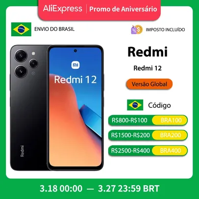 [Do brasil] Xiaomi Redmi 12 Versão Global, 4GB 128GB /