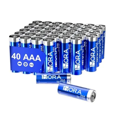 Pilhas Alcalinas AAA 7th Pacote 40 unidades 1.5V Alto Desempenho Condutividade Superior Produto Não Recarregável MPOWER