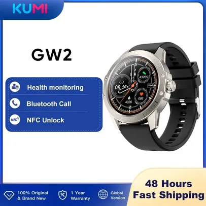 KUMI GW2 Relógio Inteligente com NFC, Bluetooth 5.2, IP68