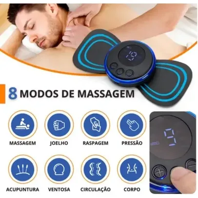 Mini Massageador Elétrico Portátil Cervical EMS Alivia Dores Corpo Pescoço