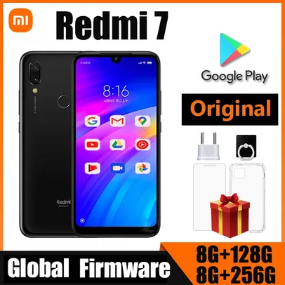 Smartphone Xiaomi Redmi 7 Celular com Capa de Telefone, 4GB ram e 64GB ROM [ JÁ COM IMPOSTOS]