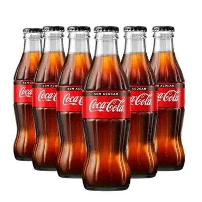 Pack de Coca Cola Zero Açúcar Vidro 250ml 12 unidades