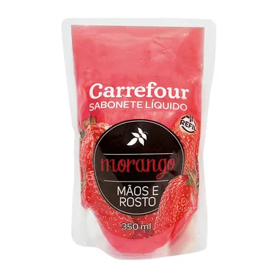 Sabonete Líquido Facial e Mãos Carrefour Morango 350ml - Refil