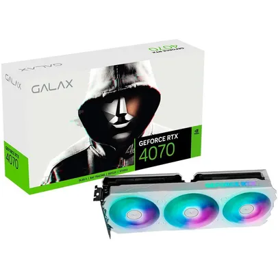 Placa De Vídeo Galax NVIDIA GeForce RTX 4070, 12GB, GDDR6X, Ex Gamer, White - 47NOM7MD7KWH