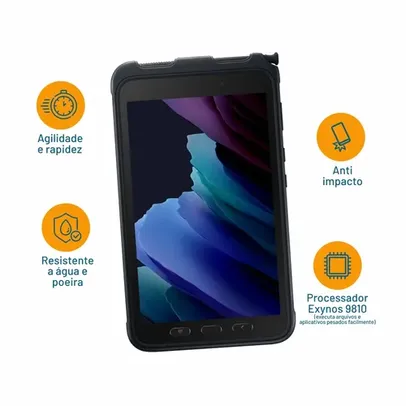 Tablet Samsung Galaxy Tab Active 3 8.0'' 64GB 4GB 13MP 4G Android Preto - SM-T575NZKPL05