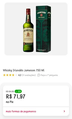 Wiskey Jameson Irlandês - 750 ml