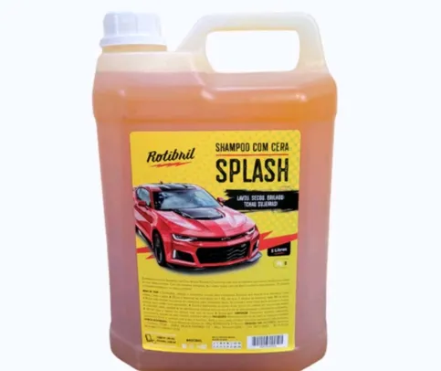 Shampoo com cera de Carnauba automotivo Splash 5L - Rotibril