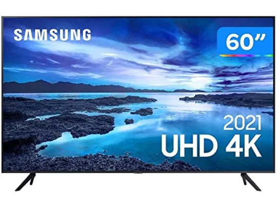 Smart TV LED 60" 4K UHD Samsung UN60AU7700 - Wifi, HDMI, USB