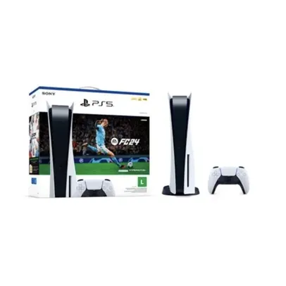 Console PlayStation 5 com Leitor de disco + Jogo EA Sports FC 24 - Sony, SSD 825GB, Controle sem fio DualSense