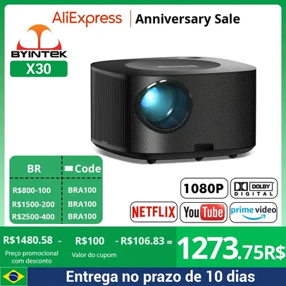 [Do Brasil] Projetor BYINTEK x30 Full HD, 1080P