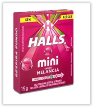 Bala Halls Mini Sem Açúcar Melancia 15g