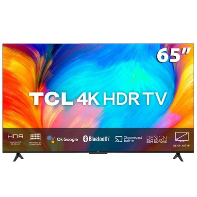 Smart TV LED 65" 4K UHD TCL P635 Google TV, Dolby Audio, HDR10+, WiFi Dual Band, Bluetooth Integrado