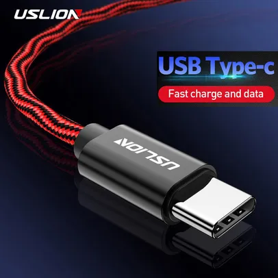 USLION USB Tipo C Cabo para Samsung S22 Note9 Xiaomi Mi 8 F1 USB C Cabo de carr