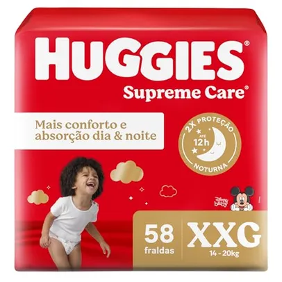 [REC/Leve3Pague2] HUGGIES Fralda Supreme Care XXG 58 unidades,Cor: Vermelho