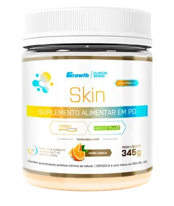Growth Skin 345g (Colágeno tipo 1 + Colágeno VERISOL&reg; + Ácido Hialurônico + Vitamina C) - Growth Supplements