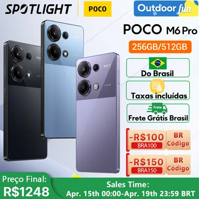 Smartphone POCO M6 Pro Versão Global Helio G99 Câmera Tripla Ultra AMOLED 256gb