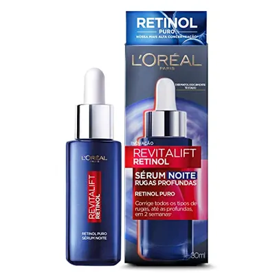 [REC R$76.48] Sérum Facial Antirrugas L'Oréal Paris Revitalift Retinol Noturno, 30ml