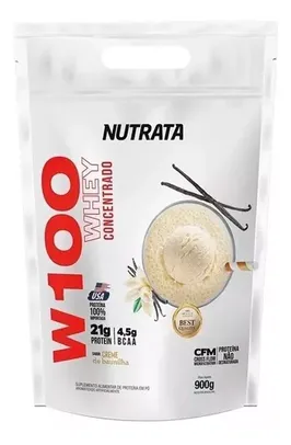 Whey Concentrado W100 Baunilha - 900g Refil - Nutrata