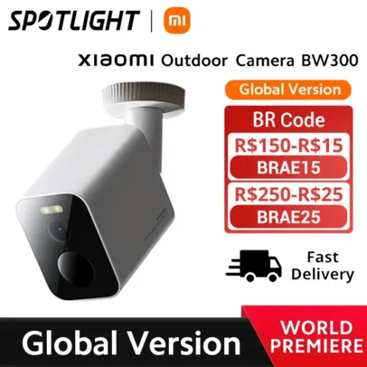 Xiaomi bw300 câmera ao ar livre, versão global, ip67, bateria 4900mah, resol
