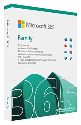 Microsoft 365 Family | Office 365 apps | 1TB na nuvem por usuário | até 6 usuários | assinatura anual, 6GQ-01543